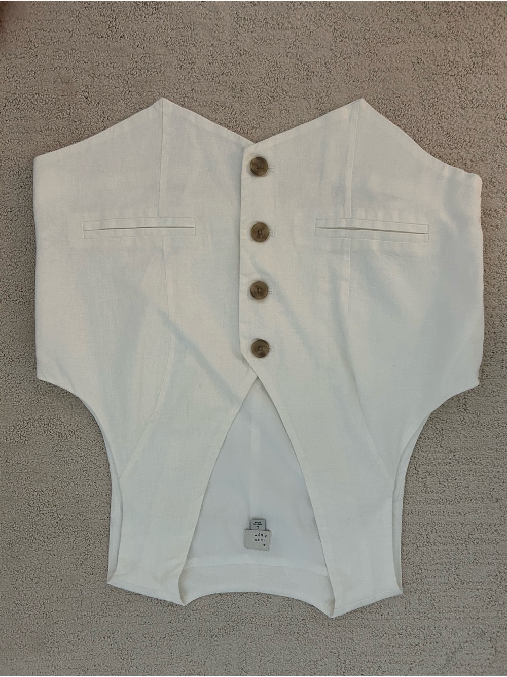 a new day White Structured Button Front linen vest